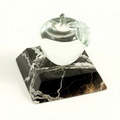 Crystal Apple on Marble Base